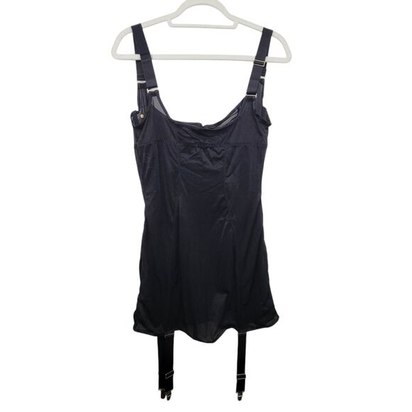House Of Desire Black See Through Mesh Bustier Dress W/Garters Sz Medium W/Flaws - Picture 2 of 11